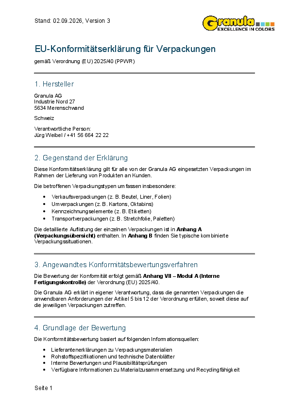 EU-Konformitätserklärung Deutsch